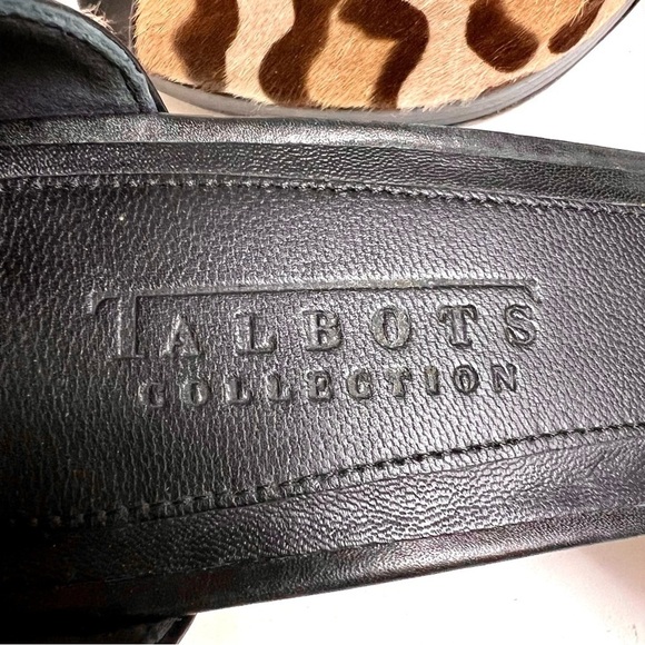 TALBOTS COLLECTION NEW leopard calf hair open toe strappy heels leather size 9M - Picture 8 of 12